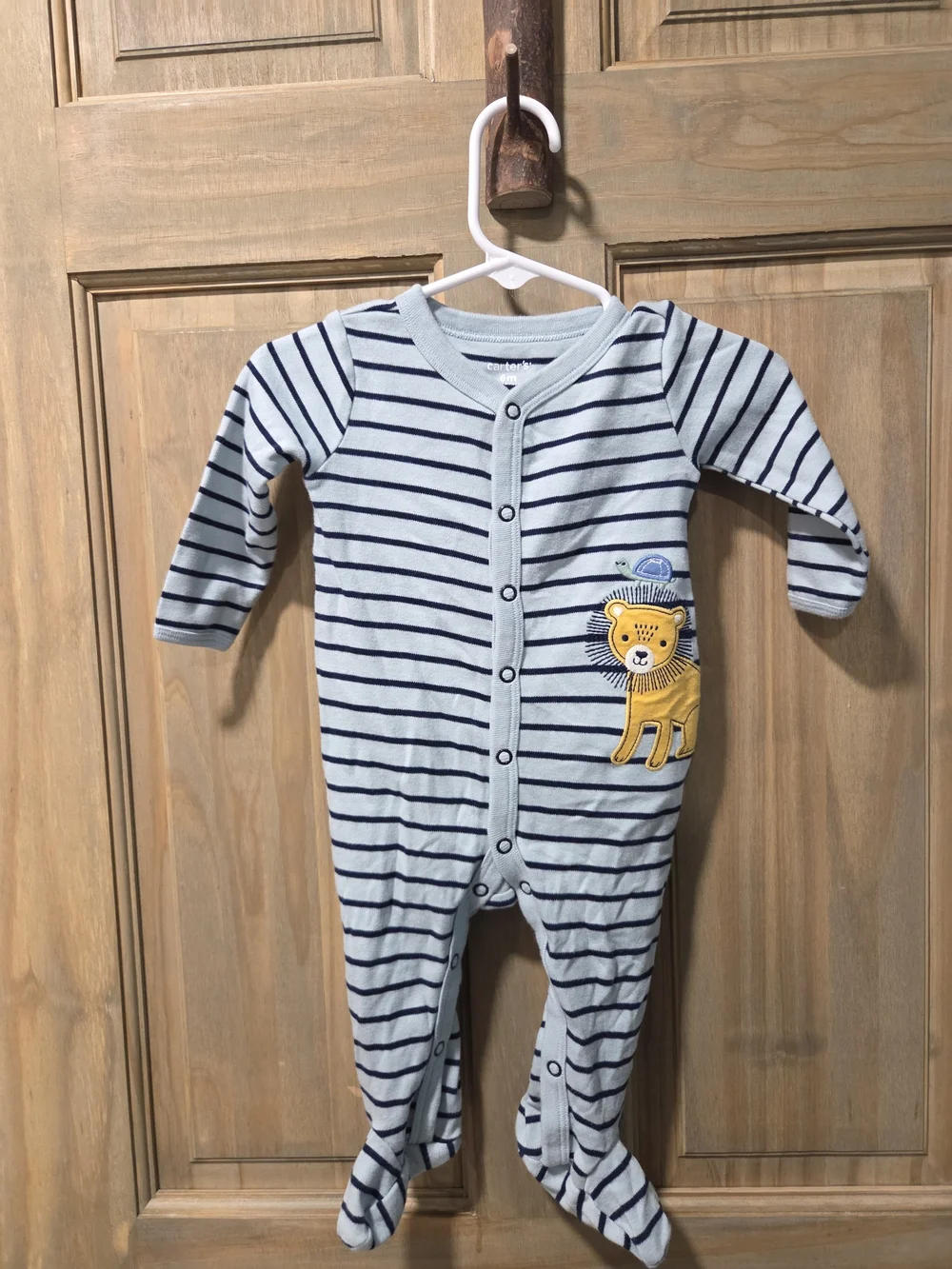 **BUNDLE & SAVE** Carter's Blue Striped Lion Baby One-Piece